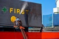 Washing ship by High pressure water jet