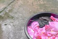 Washing soak dirty clothes in the basin black for cleanse Royalty Free Stock Photo