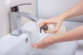 Washing your hands with soap for cleaning helps prevent germs and Covid-19