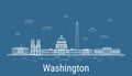 Washington city, Line Art Vector illustration Royalty Free Stock Photo