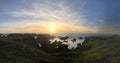 Washington coast Pacific Northwest Panoramic Sunset Spring green coast Royalty Free Stock Photo