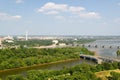 Washington D.C. aerial view with US Capitol, Washington Monument, Lincoln Memorial and Jefferson Monument and Potomac River Royalty Free Stock Photo