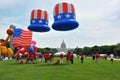 WASHINGTON, D.C. - JULY 4, 2017: giant balloons are inflated for participation in the 2017 National Independence Day Parade July 4 Royalty Free Stock Photo