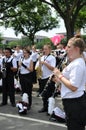 WASHINGTON, D.C. - JULY 4, 2017: musicians-participants of the 2017 National Independence Day Parade July 4, 2017 in Washington, D Royalty Free Stock Photo