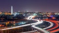 Washington, D.C. skyline with Highways and Monuments