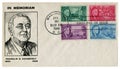 Washington D.C., The USA  - 30 January 1946: US historical envelope: cover with cachet portrait of President Franklin Delano Roose Royalty Free Stock Photo