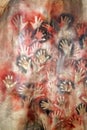 Prehistoric cave paintings of hands