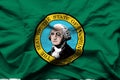 Washington realistic flag illustration.