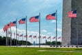 Washington DC - American flags near Washington Monument Royalty Free Stock Photo