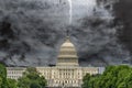 Washington DC Capitol from the mall on cloudy sky background Royalty Free Stock Photo