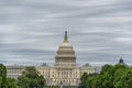 Washington DC Capitol from the mall on cloudy sky background Royalty Free Stock Photo