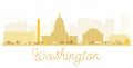 Washington DC City skyline golden silhouette.