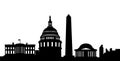 Washington dc city skyline vector isolated Royalty Free Stock Photo