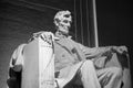 Washington, DC - 3-11-2024: Close Up of the Lincoln Statue at the Lincoln Memorial in Black and White Royalty Free Stock Photo