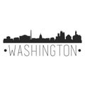 Washington DC Columbia Skyline Silhouette City Design Vector Famous Monuments.