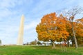 Washington DC, Constitution Gardens with Washington Monument in Autumn Royalty Free Stock Photo