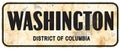 Washington DC District of Columbia Street Sign Vintage