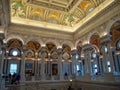 Washington DC, District of Columbia [Library of congress, main reading room and Great Hall interior Royalty Free Stock Photo