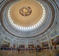 Washington DC, District of Columbia [United States Capitol interior, federal district, tourist visitor center, rotunda with fresco