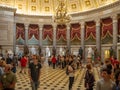 Washington DC, District of Columbia [United States Capitol interior, federal district, tourist visitor center, rotunda with fresco