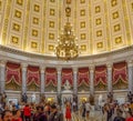 Washington DC, District of Columbia [United States Capitol interior, federal district, tourist visitor center, rotunda with fresco