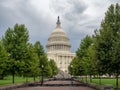 Washington DC, District of Columbia [United States US Capitol Building, shady cloudy weather before raining, faling dusk