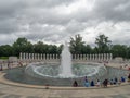 Washington DC, District of Columbia [United States US, World War II Memorial, park with Reflecting Pool, falling dusk Royalty Free Stock Photo