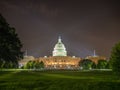 Washington DC, District of Columbia [United States US Capitol Building, night view with lights over reflecting pond, Royalty Free Stock Photo