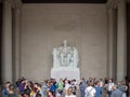 Washington DC, District of Columbia [United States US, Lincoln Memorial over Reflection pool, interior and exterior, Royalty Free Stock Photo