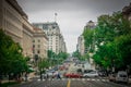 Washington dc downtown streets and commute traffic