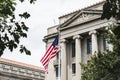 Government building with the flag of the United States of America Royalty Free Stock Photo