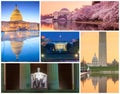 Washington DC famous landmarks picture collage