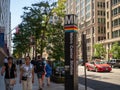 WMATA Metro Center subway stop marker above ground