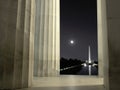 Washington DC landmarks at moon light