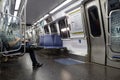 Washington DC - May 9, 2019: Commuters and passengers use the new 7000-series trains on the DC Metro rail system WMATA