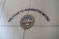 Washington DC - May 9, 2019: Sign welcomes customers to the Washington DC Metro WMATA Train station