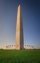 Washington dc memorial tower monument at sunset Royalty Free Stock Photo