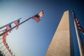 Washington dc memorial tower monument at sunset Royalty Free Stock Photo