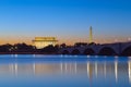 Washington, DC - Monuments reflecting on the Potomac River Royalty Free Stock Photo