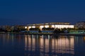 Washington DC night panorama of thewaterfront along Potomac River Royalty Free Stock Photo