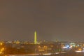 Washington DC Night photography aerial view. Washington Monument