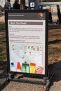 Warning sign from the National Park Service about heat exhaustion on the National Mall,