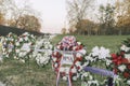 Wreaths placed in honor of Veterans Day at the Vietnam Veterans Memorial