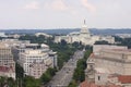 Washington DC, Pennsylvania Avenue, aerial view with federal buildings including US Capitol Royalty Free Stock Photo