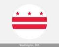 Washington DC Round Circle Flag. District of Columbia USA Capital City Circular Button Banner Icon. Washington, D.C. United States