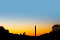 Washington DC skyline at dusk.