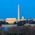 Washington DC skyline including Lincoln Memorial, Washington Mon Royalty Free Stock Photo