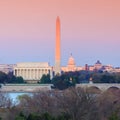 Washington DC skyline Lincoln Memorial, Washington Monument and Royalty Free Stock Photo