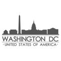 Washington DC Skyline Silhouette Design City Vector Art