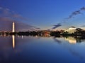 Washington DC tidal basin with Washington Mounument Royalty Free Stock Photo